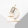 Brooch "Microscope", black and white color in gold