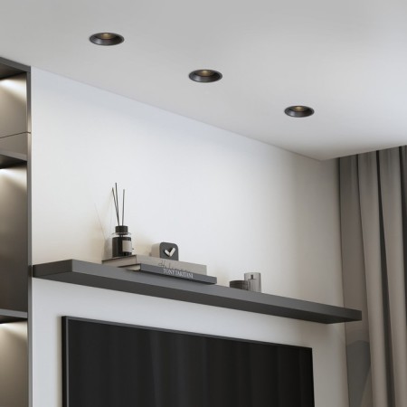 Builtrous lamp Elektrostandard, Punto, 93x93x46 mm, GU10, Black Color-4
