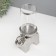Ceramics candlestick, glass for 1 candle "Elephant" d = 8 cm silver 16x10x27 cm