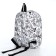 School backpack from textiles on lightning, 3 pockets, white/black color