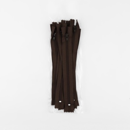 Lightning "Spiral", No. 4, non -proceeding, castle machine, 20 cm, brown color-2