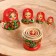 Matryoshka "God's cow", red scarf, 5 puppet, 9-11 cm