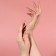 Tips for nail extension, 100 pcs, ballerina shape, full coating, in the container, the color is transparent
