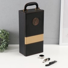 Casket wood, leatherette to the bottle 