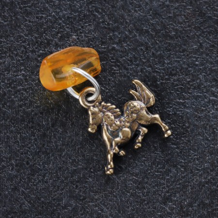 Calisman key "horse", natural amber-1