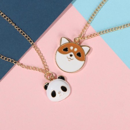 Coolons "Demetrines" Corgi and Panda, colored in gold, 45 cm