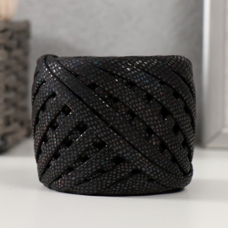 Knitted yarn metallic "snake scales" 100 g (black)