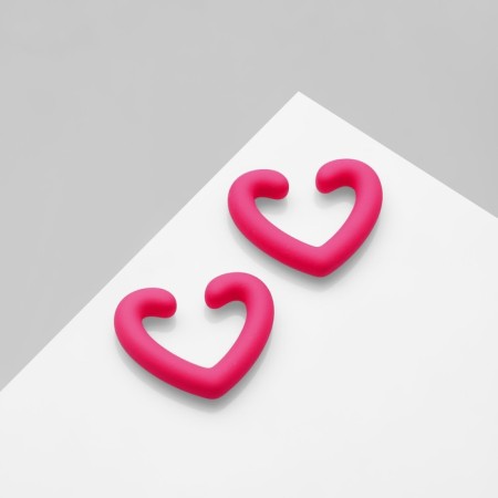 Earrings "Kaffa" set 2 pcs, heart, pink color