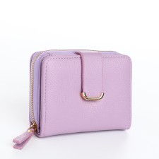 Women's wallet on the button, lilac color