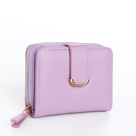 Women's wallet on the button, lilac color