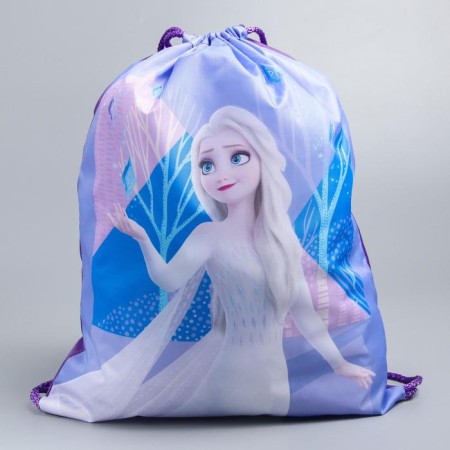A bag for shoes 420 x 350 mm, cold heart "Anna and Elsa" (soft polyester, density 210d)-4