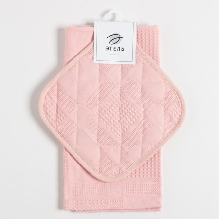 Kitchen kit "Natural Series" towel, take -out, pink color, 100% cotton-6
