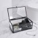 Organizer for storage, 1 section, with a lid, glass, with a mirror base, 14.5 × 8.5 cm, the color is transparent/black