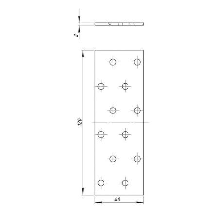 The plate is mounted tundra, 40x120x2 mm, zinc, in the package of 1 pc.-1