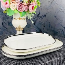 Блюдо овальное Lenardi Multicolor, фарфор, длина 35.5 см