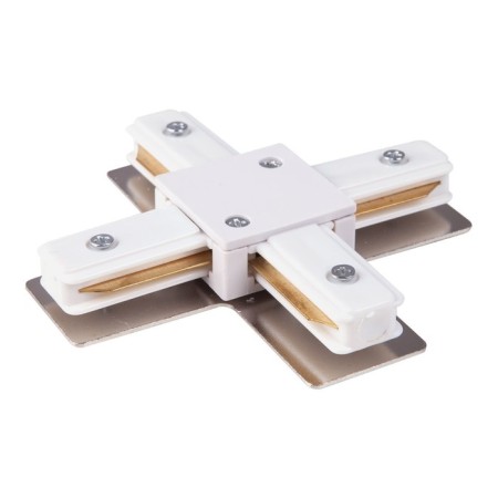 Connector X-shaped for the tire pipeline Elektrostandard, Track Rail Wh Surface, 106x106x17 mm, white color
