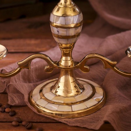 Brass Brass for 5 candles "mother -of -pearl tolls" 25.5x25x29 cm-5