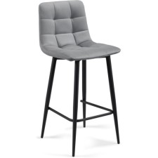 Baric stool for metal/velor, black/gray 43x42x93 cm