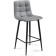 Baric stool for metal/velor, black/gray 43x42x93 cm
