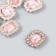Decor for creativity plastic, rhinestones "octagonal medallion" nr 10 pcs pink 1.8x2.4 cm