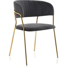 CHAMELIA chair Kamelia metal/velor, gold/gray 57x55x80 cm