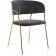 CHAMELIA chair Kamelia metal/velor, gold/gray 57x55x80 cm