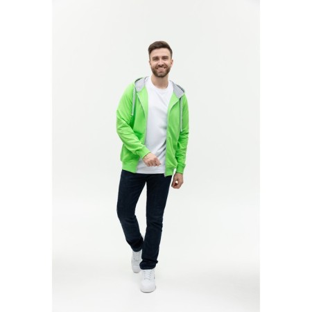 Male sweatshirt, size 48, color is bright green-4