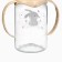 A bottle of feeding "Bunny" 150 ml, cylinder, with handles, beige color