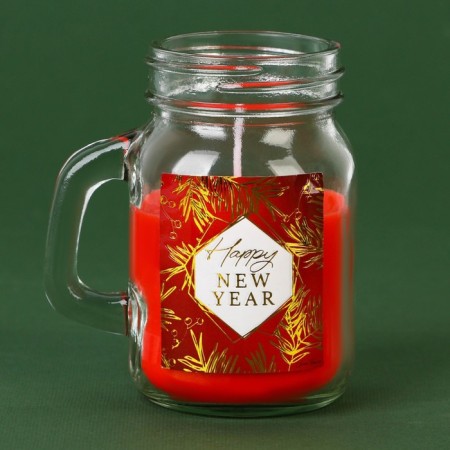 New Year's candle in a jar with a handle "Winter Patterns", the aroma of Babble Drama-3