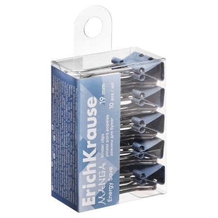 Erichkrause Clamping Set "Energy Save Manga", 19 mm, 10 pieces, pale blue, in PET box-1