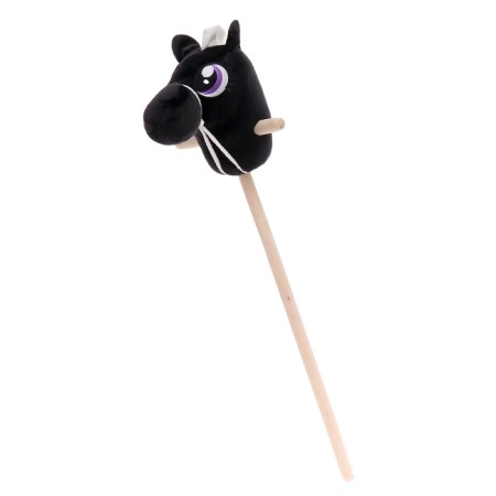 Soft toy "horse-horseman", on a stick, mix, black color