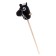 Soft toy "horse-horseman", on a stick, mix, black color