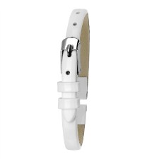Watch strap, female, 6 mm, harness 65 mm, larynx 105 mm, genuine leather, white