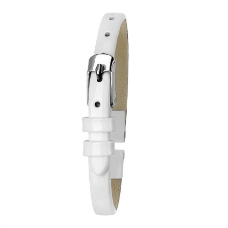 Watch strap, female, 6 mm, harness 65 mm, larynx 105 mm, genuine leather, white