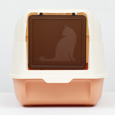 The toilet is closed with a folding top of 36 x 51 x 34 cm, orange-5