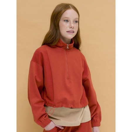 Sweatshirt for girls, height 116 cm, terracotta color