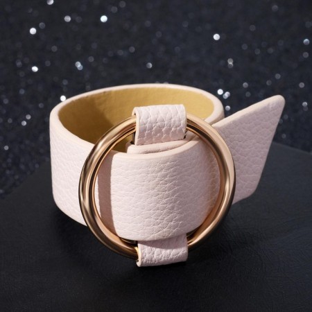 Bracelet Skin "Pompei" capture, light-beige color in gold, 24 cm-4