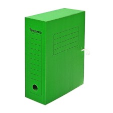 Archive folder with ties, microhofrocardon, 100mm, green, up to 900l.