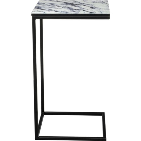 Coffee table Hercules metal, white marble/black 30x34x62 cm-2