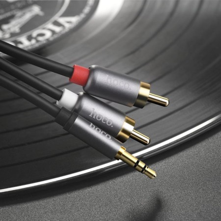 Audio cable Hoco UPA10, 2XRCA - Jack 3.5mm, 1.5 m, gray-6