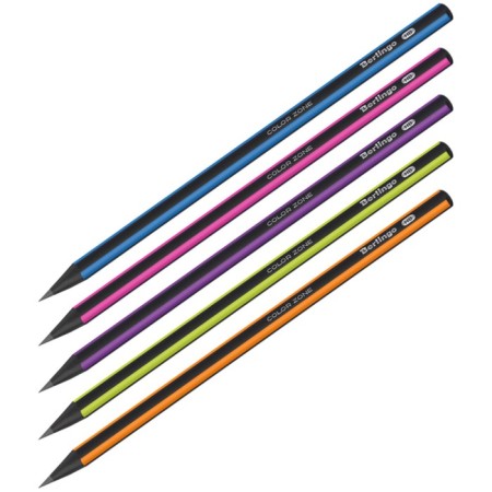 Black granographic pencil Berlingo "Color Zone", three -sided, black tree, sharpened, assorted-1