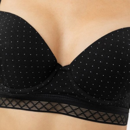 Women's bra, black/white peas, size 80b-2