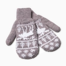 Female mittens, purple color, size 18