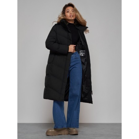 Coat insulated winter female, size 50, black color-14