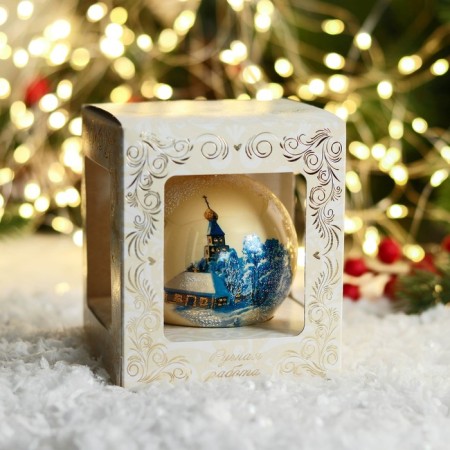 New Year's ball "Church" 8 cm-1