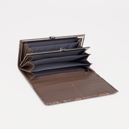 Women's wallet on magnets, brown color-2