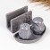 Set for spices Borisov Ceramics "Fog", Solonka, List, Napotus stand, ceramics, gray