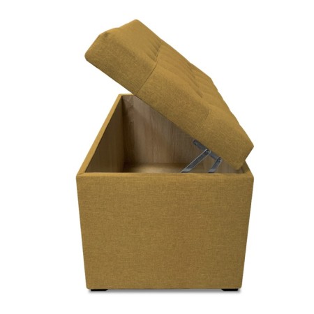 Puff with a lid and weighting, 800 × 400 × 420 mm, Velur Dream, Yellow color-5