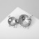 Brooch "Sheep pair", white color in black silver