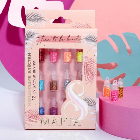 A set of large scenes for nail decor Time to be Beauty, 12 colors